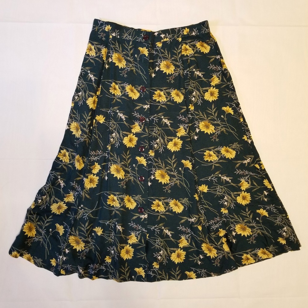 VTG Alfred Dunner Sunflower Skirt FALL! Size 8